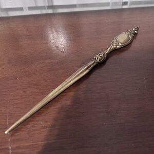 Vintage Brass Letter Opener- art Nouveau style- desktop accessory- for office